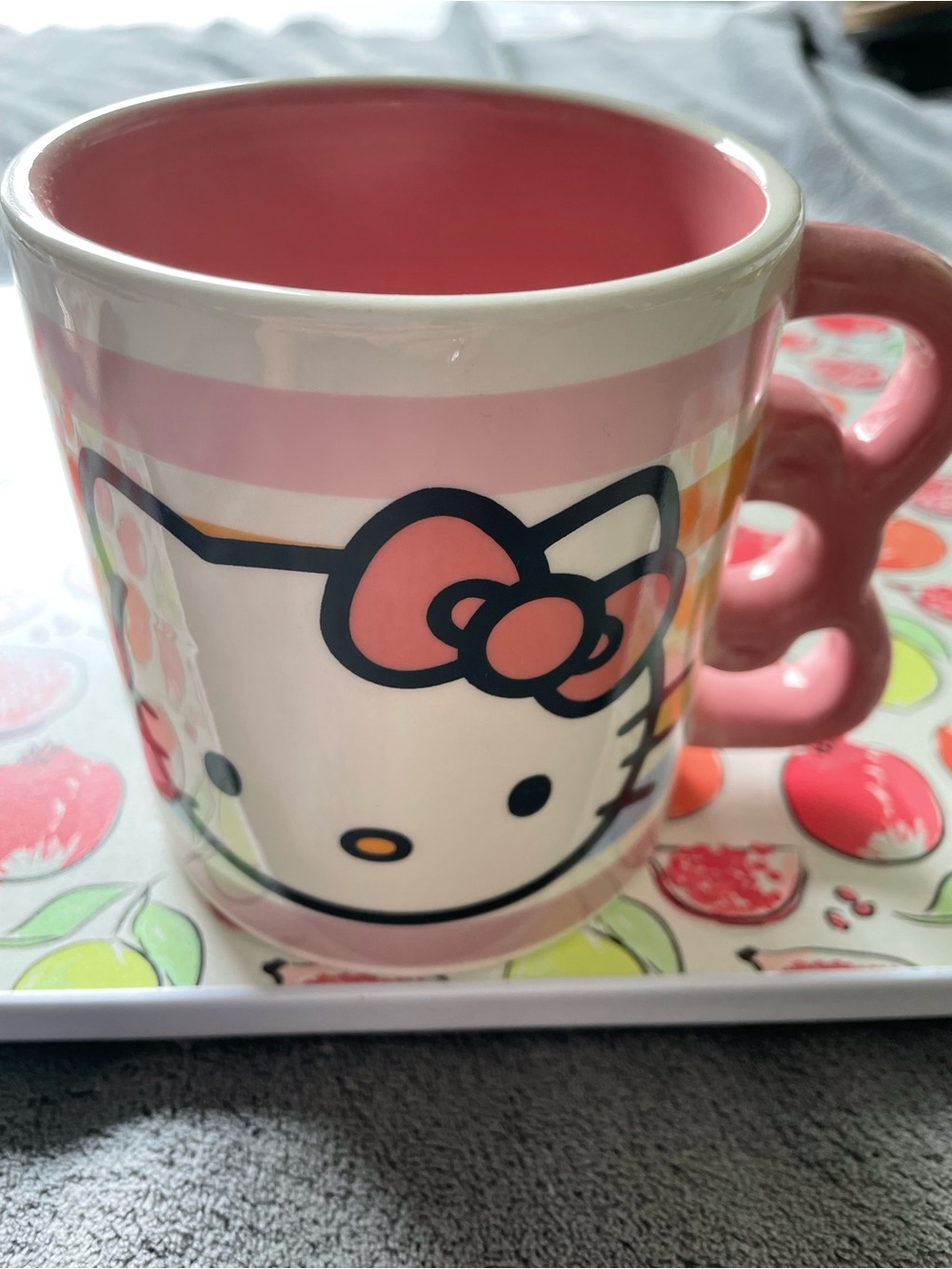 Hello Kitty Pink Ceramic Mug with Bow Accent 20 oz